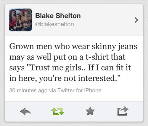 Grown men wearing skinny jeans...