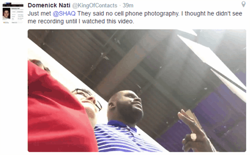 Shaq always knows when the camera's rolling
