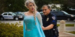 Elsa being arrested
