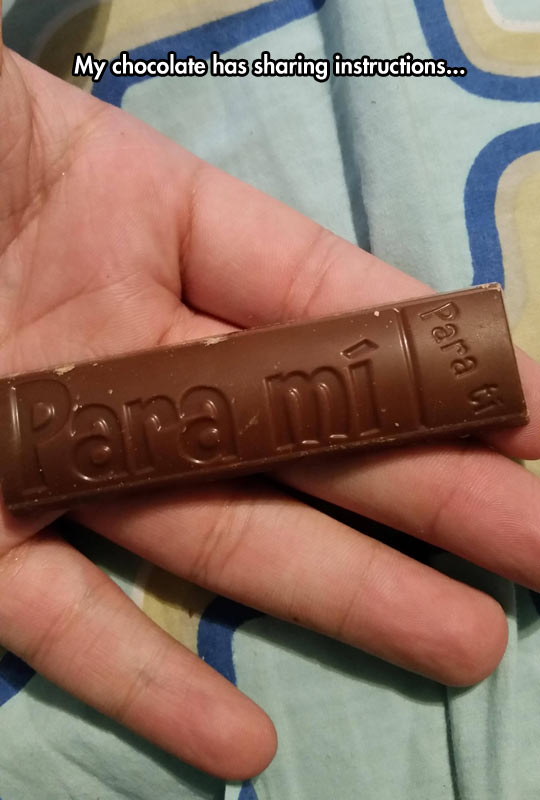 How to share a chocolate bar.
