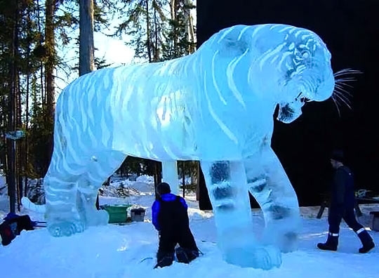 Tiger ice sculpture for the win.