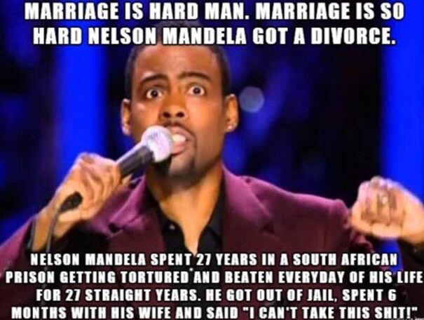 Perfectly relevant in light of Chris Rock's divorce