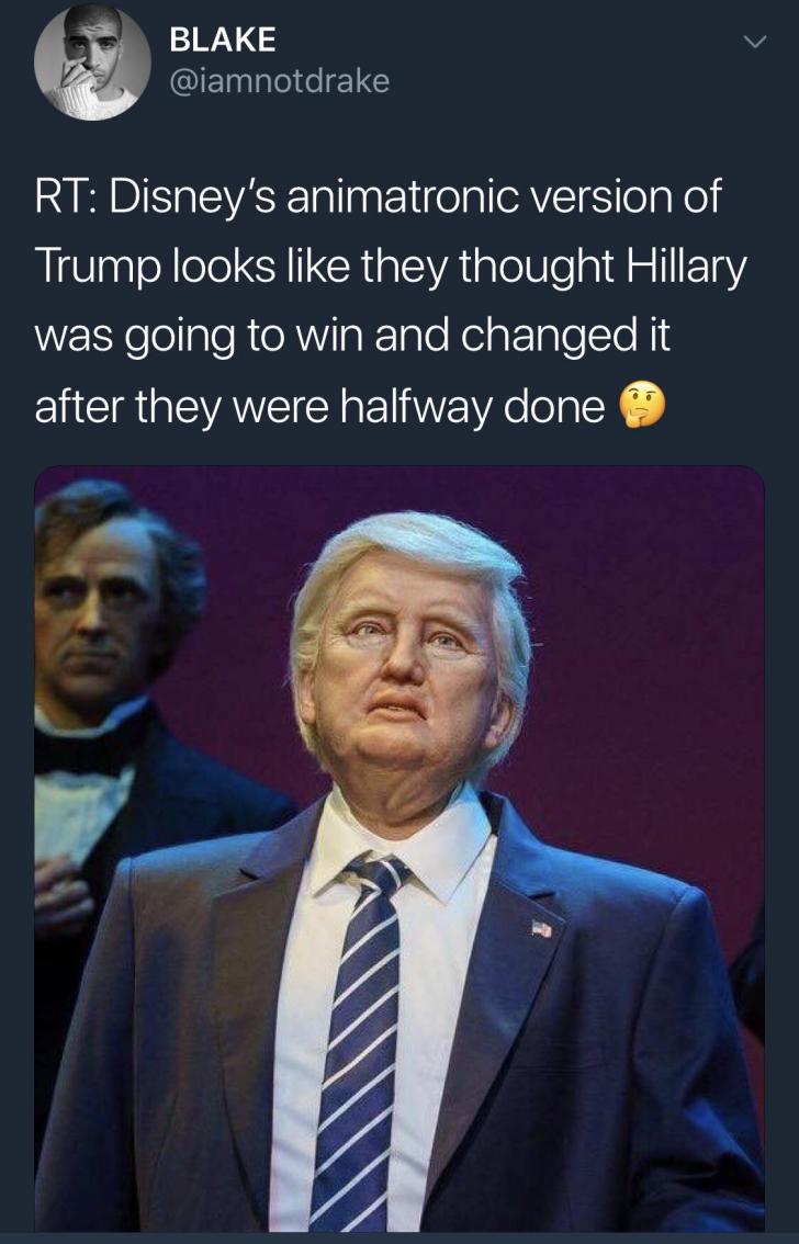 Disney's animatronic Trump is kind of hot.