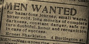 Men wanted (South Pole expedition, 1907)