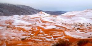For the first time in 37 years, it has snowed in the Sahara