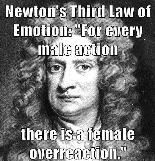 Newton's third law of emotion.