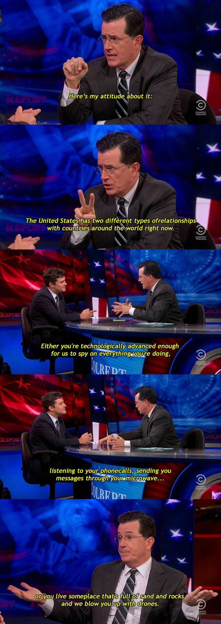 Colbert on U.S. relations with the rest of the world