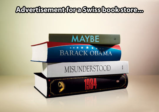Advertisement for a Swiss book store.