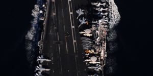 USS John C. Stennis (CVN 74) steams through the Straits of Hormuz