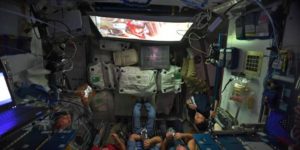 ISS crew watching Star Wars in space
