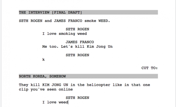 Official script for The Interview