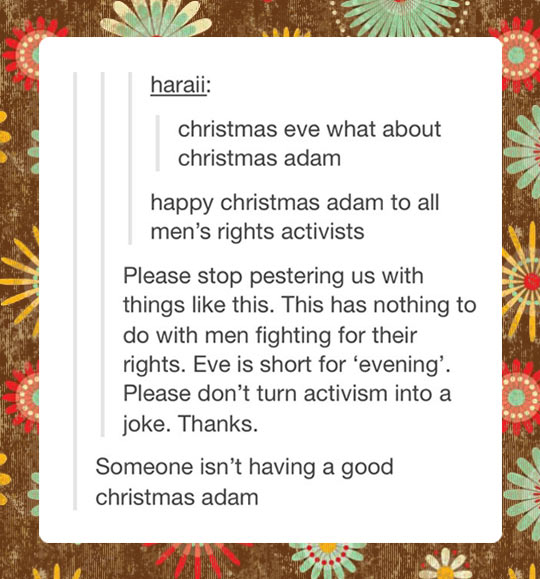 But what about Christmas Adam?