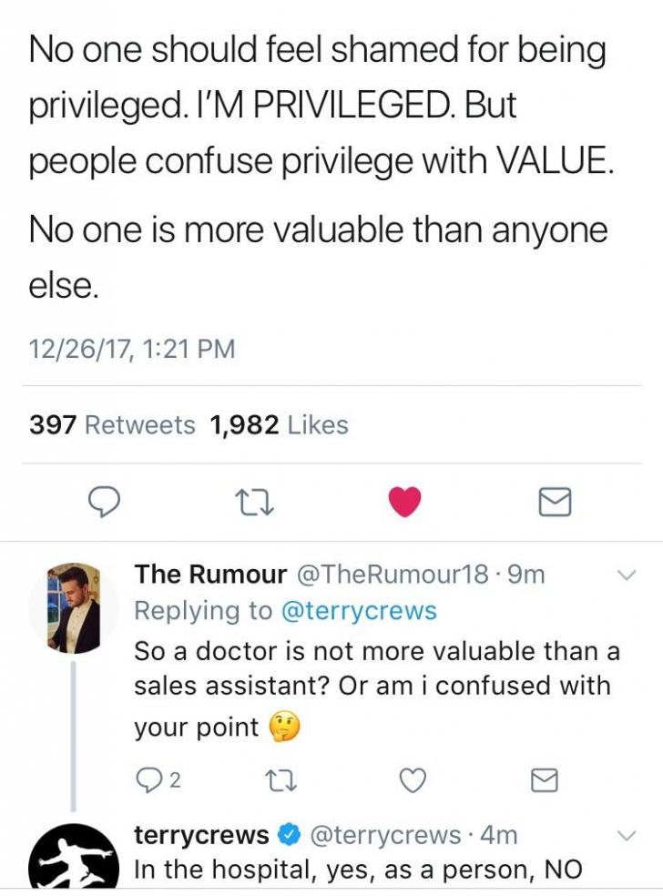 Terry Crews on value.