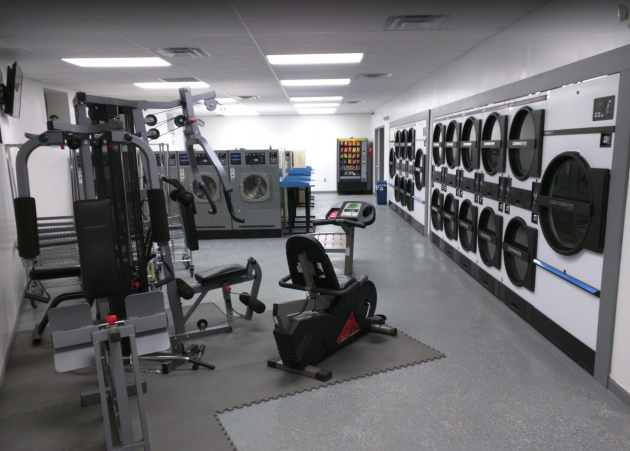 My local laundromat has gym equipment to use as you are waiting for your load to finish