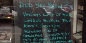 Vegans live 15 years longer.
