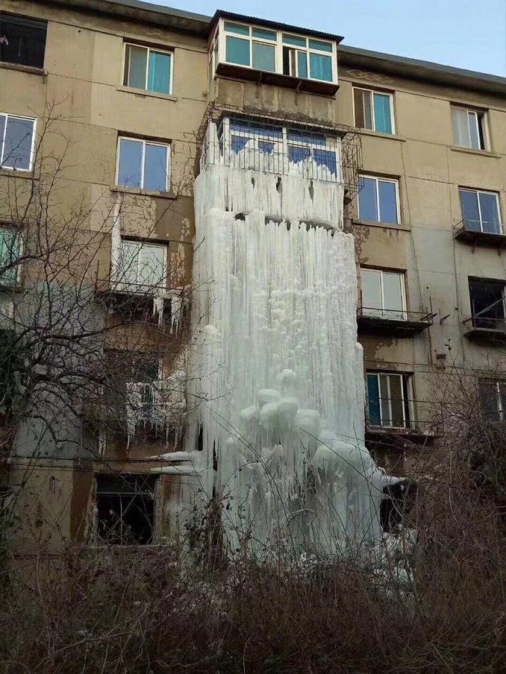 Burst water pipe + Russia