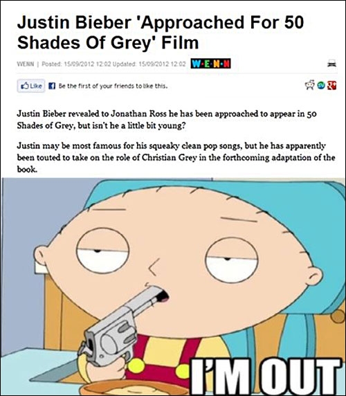 Justin Bieber for 50 Shades of Grey film.