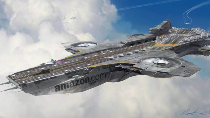 Exclusive photo of Amazon's new flying warehouse.
