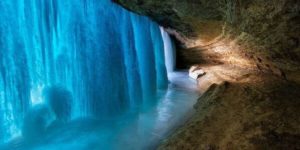 Behind a Frozen Waterfall