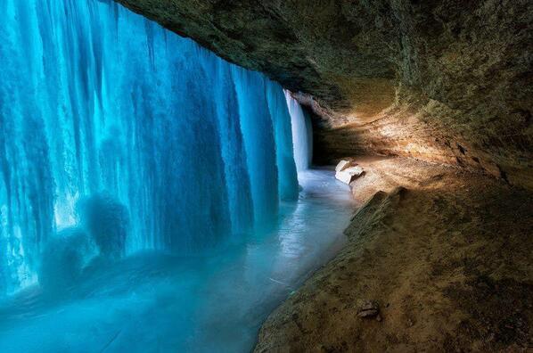Behind a Frozen Waterfall