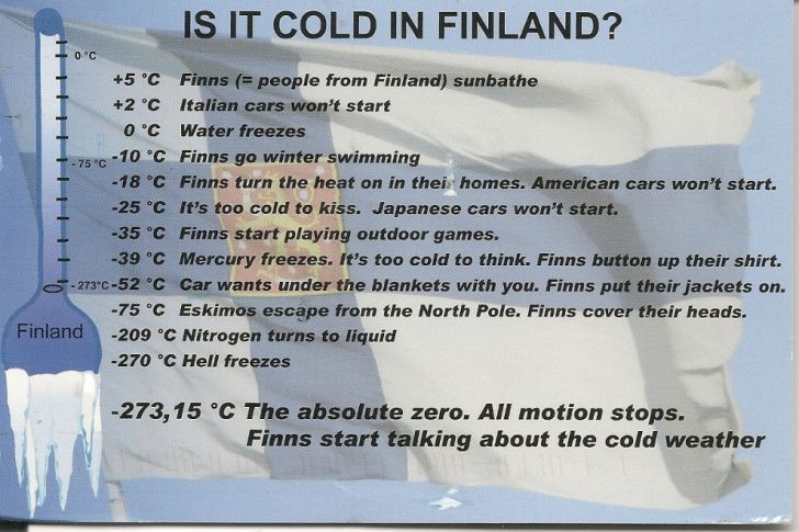 Is it cold in Finland?