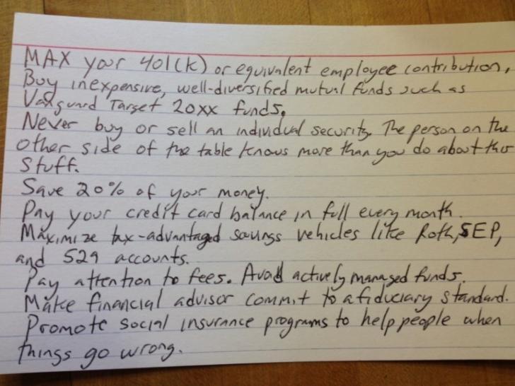 Here is the one index card with all the financial advice you'll ever need by Kevin Pollack