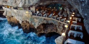 Italian restaurant built into an ocean side grotto.