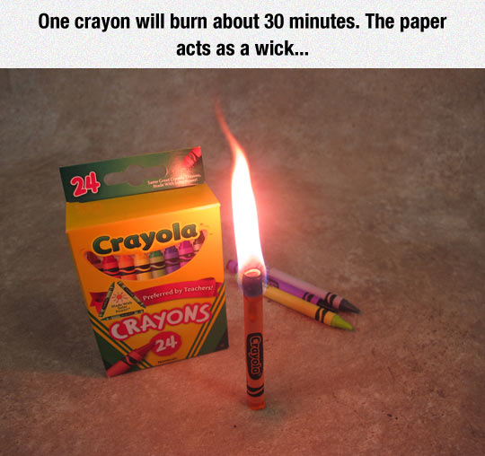 Emergency crayon candle!