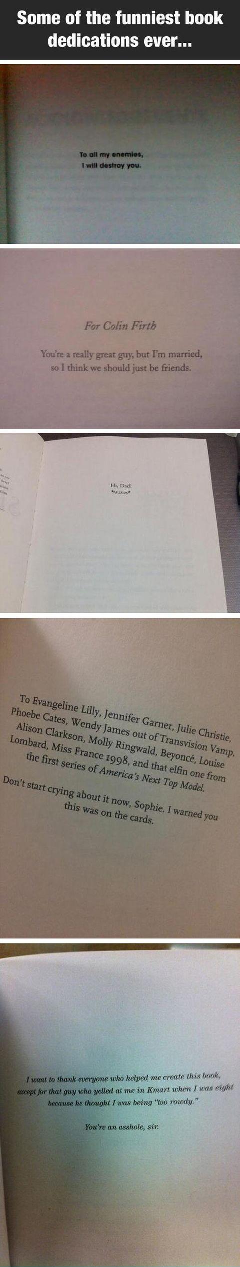 Some of the best book dedications ever