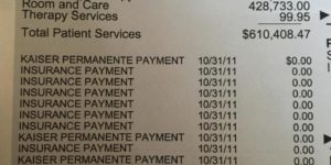 Child birth bill from the hospital in the USA