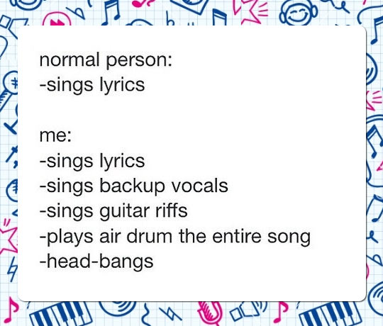 When I sing a song.