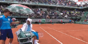 Novak Djokovic making a ball boy’s day