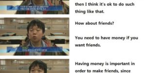 A South Korean kid talking about money
