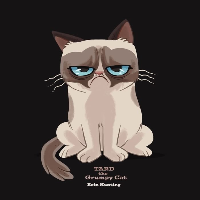 Cartoon version of Grumpy Cat.