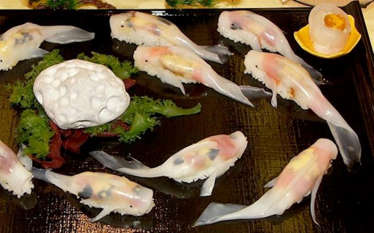 Koi fish shaped sushi