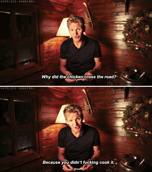 Gordon Ramsay reads a Christmas cracker joke