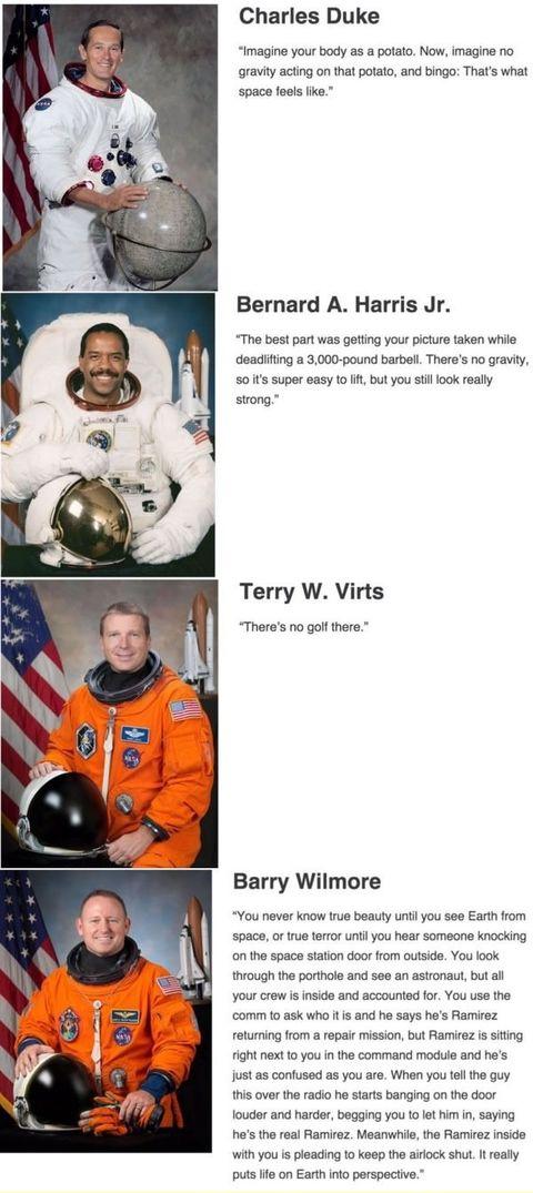 Astronauts describing space