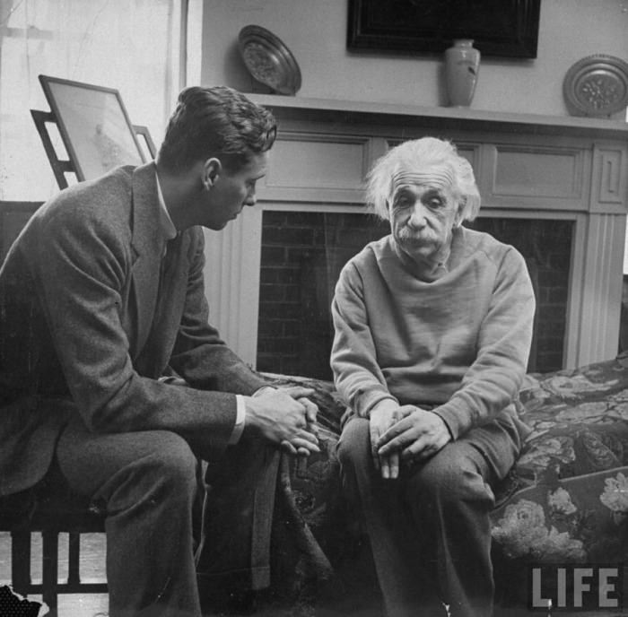 Albert Einstein and his therapist. Genius has his own issues.