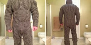 Full body knitted suit for those harsh winter mornings