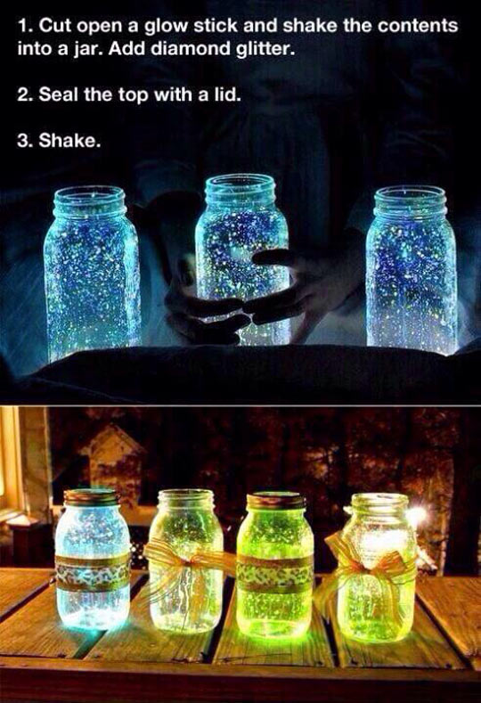 DIY glow in the dark jar light