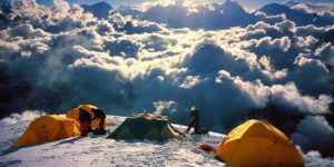 Camping above the clouds.