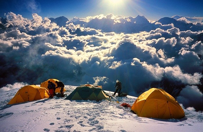 Camping above the clouds.