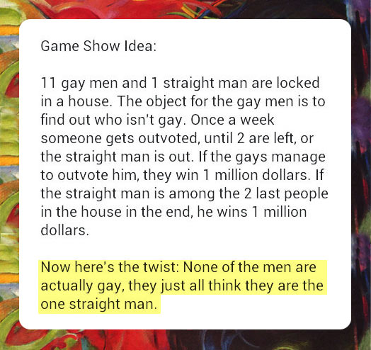 Game show idea.