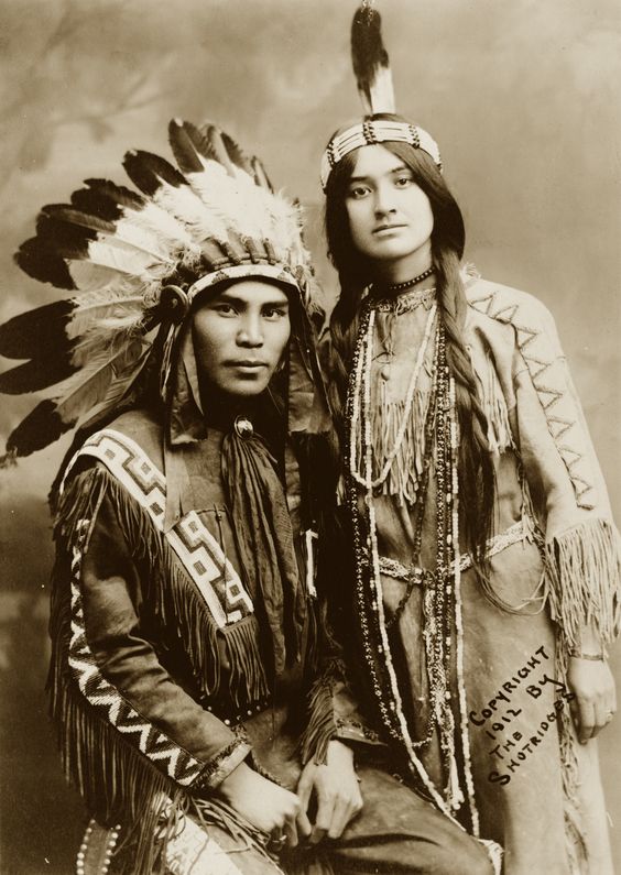 A very handsome Native North American couple, Situwuka and Katkwachsnea 1912