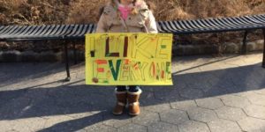 The best protester in Battery Park