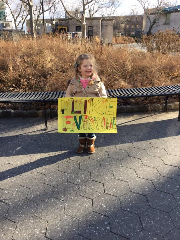 The best protester in Battery Park