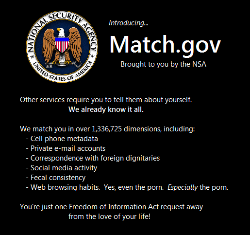 Match.gov, brought to you by the NSA.