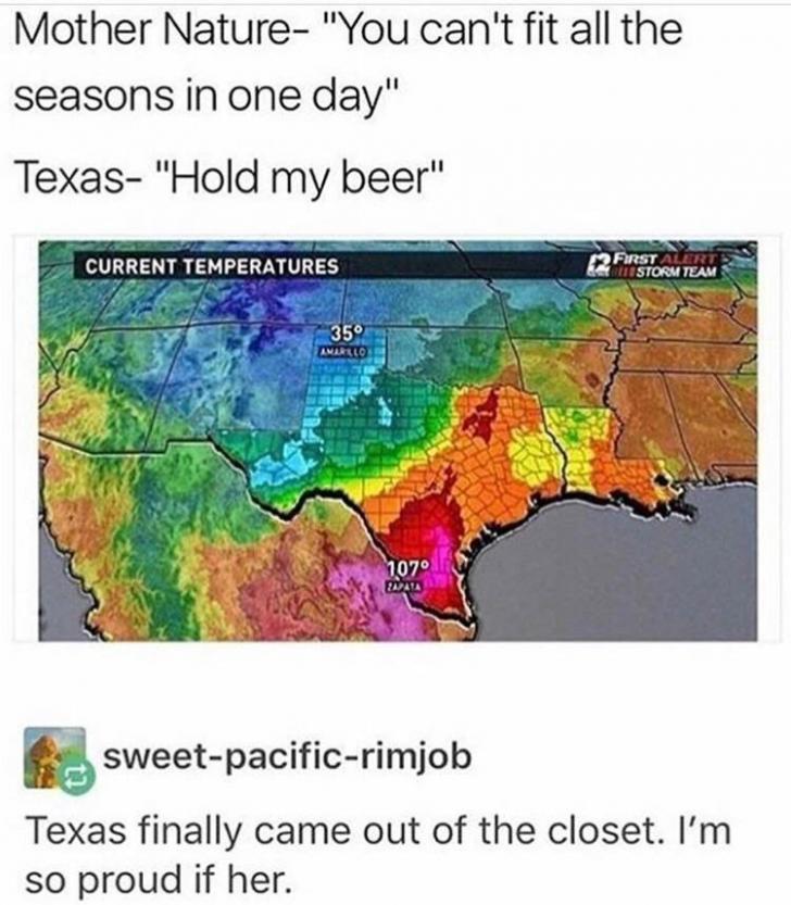 Fabulous Texas weather patterns.