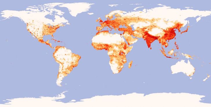 Where humans live.