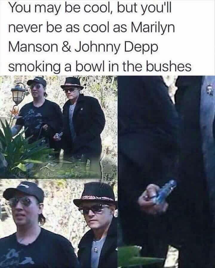 You'll probably never be Marilyn Manson and Johnny Depp cool...